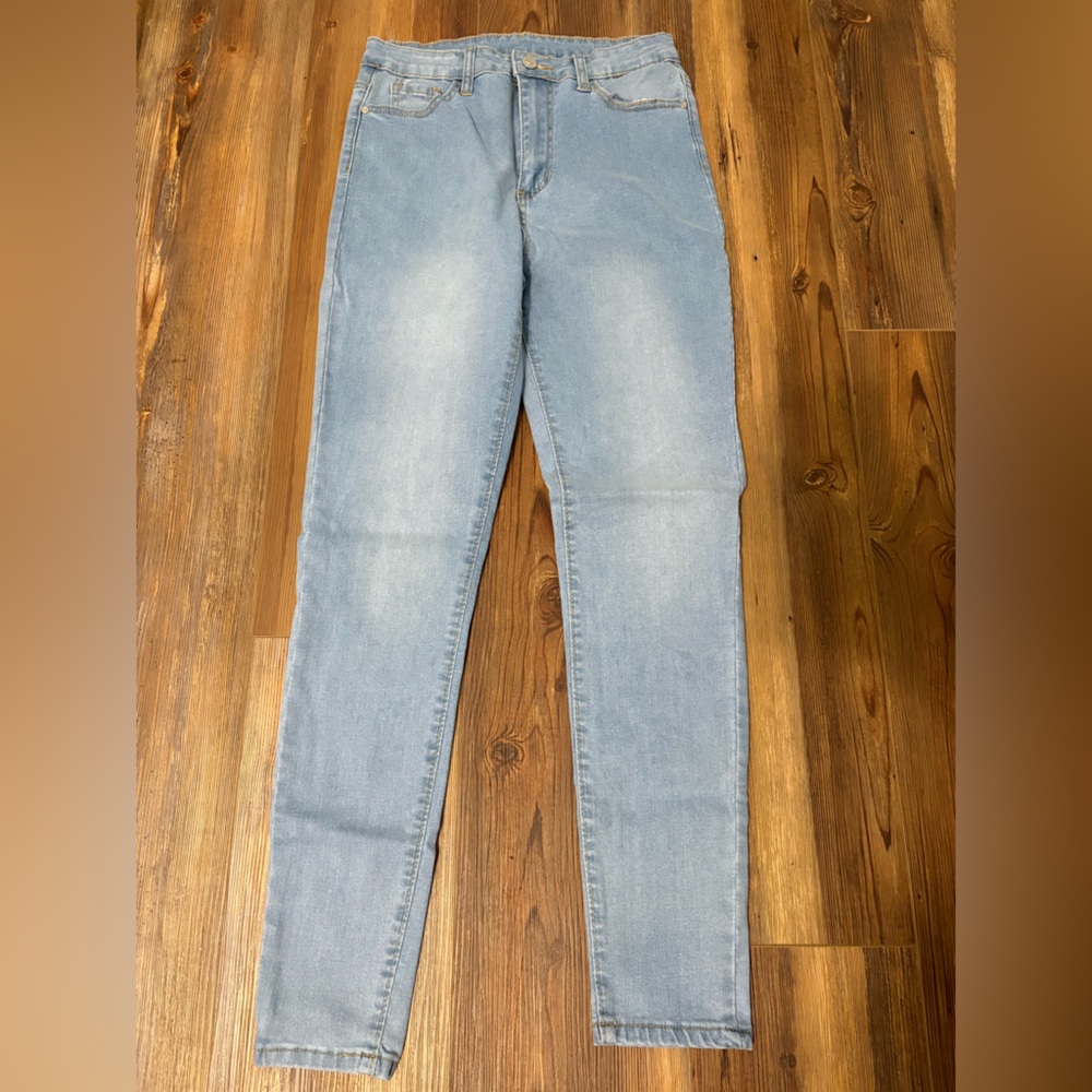 SHEIN Light Blue Denim Pants